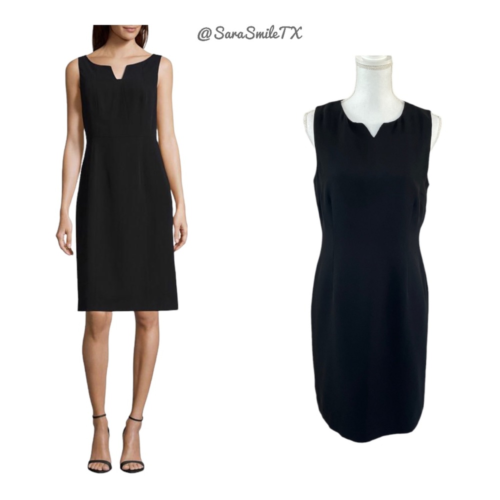 WORTHINGTON Petite Classic Black Sleeveless Knee Length Sheath Dress